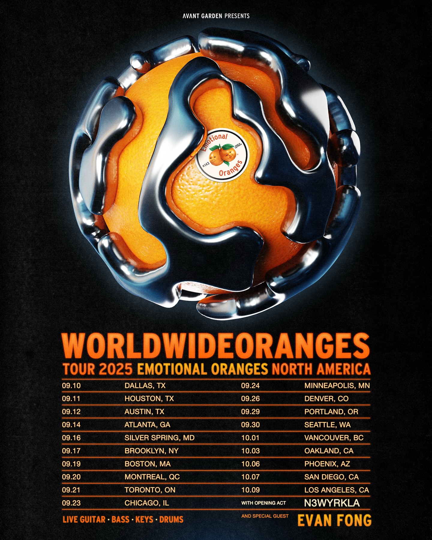 Evan Fong WORLDWIDEORANGES Tour Poster